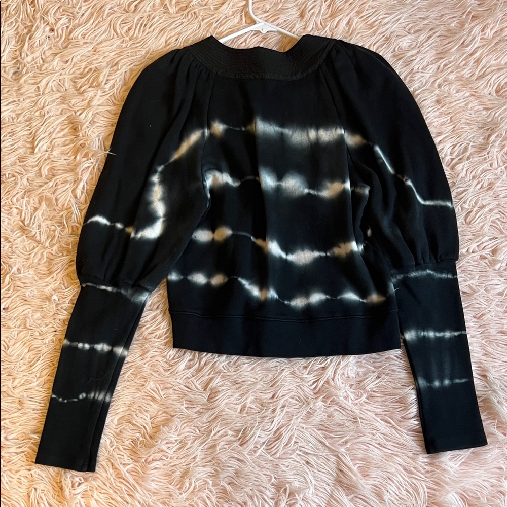 Ulla Johnson Black and White Tie-Dye Top - Picture 4 of 4
